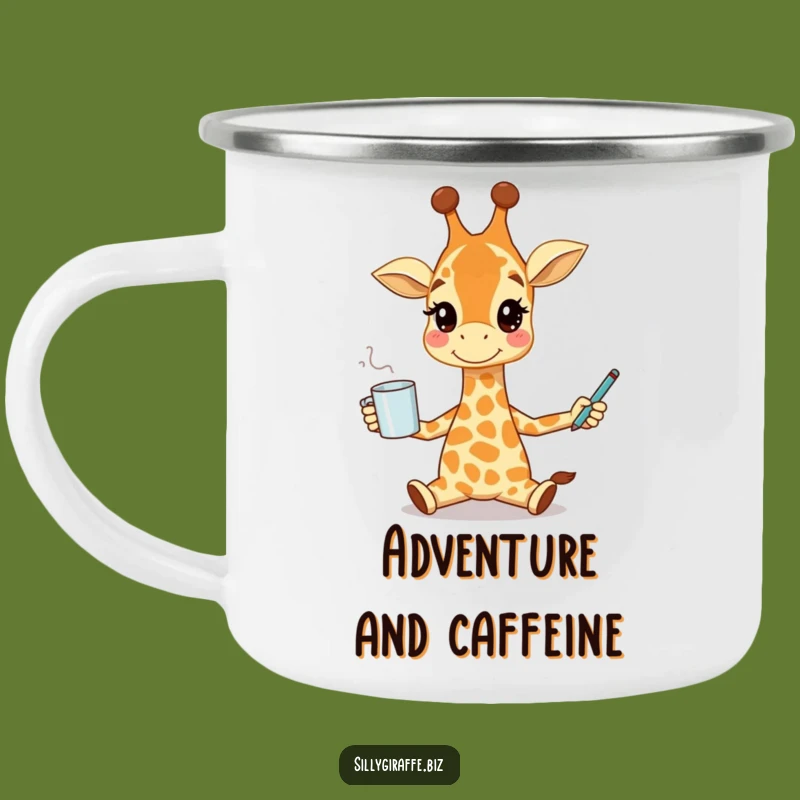 Funny Giraffe Juggling Camping Mug - Durable & Humorous Outdoor Companion