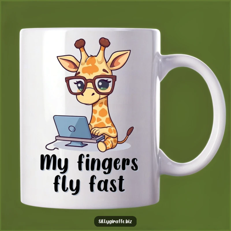 Funny Giraffe Typing Mug - Adorable Geeky Animal Gift for Office Humor Lovers