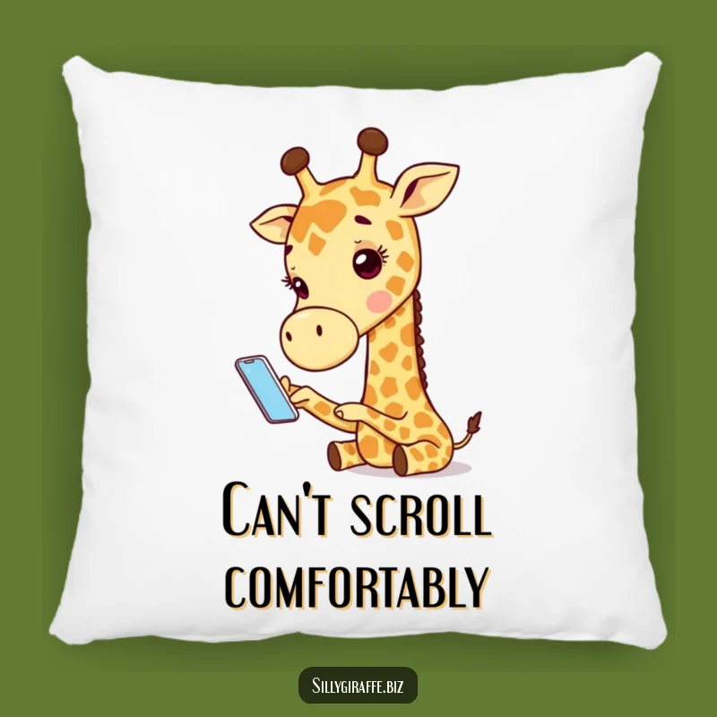 Funny Giraffe Phone Pillow - Cozy Comfort with a Humorous Tech Twist