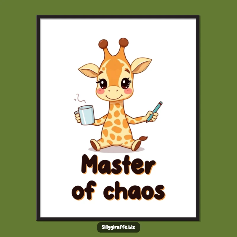 Funny Giraffe Juggling Digital Art - Instant Whimsical Decor for a Cheerful Space