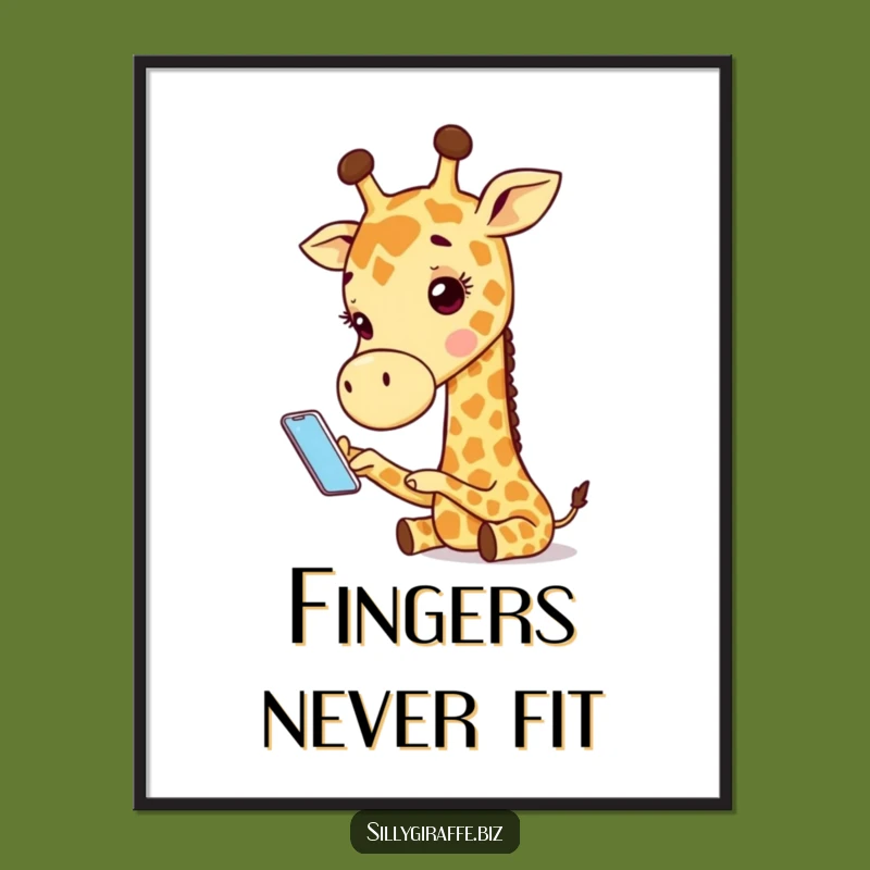 Funny Giraffe Phone Digital Art - Instant Humorous Decor for Tech Fans