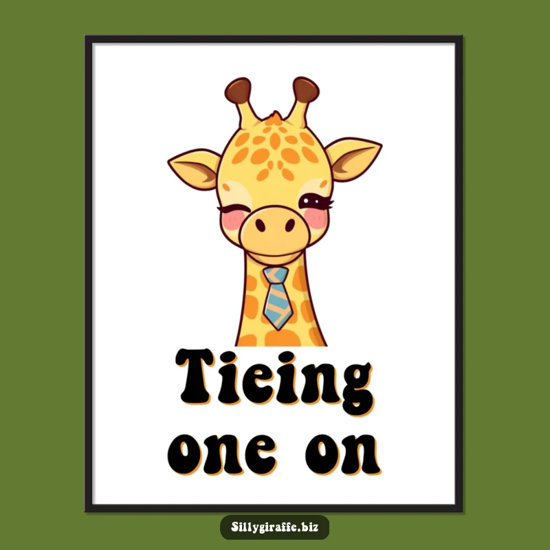 Funny Giraffe Tie Digital Art: Witty Office Decor for Chic Spaces & Gifts