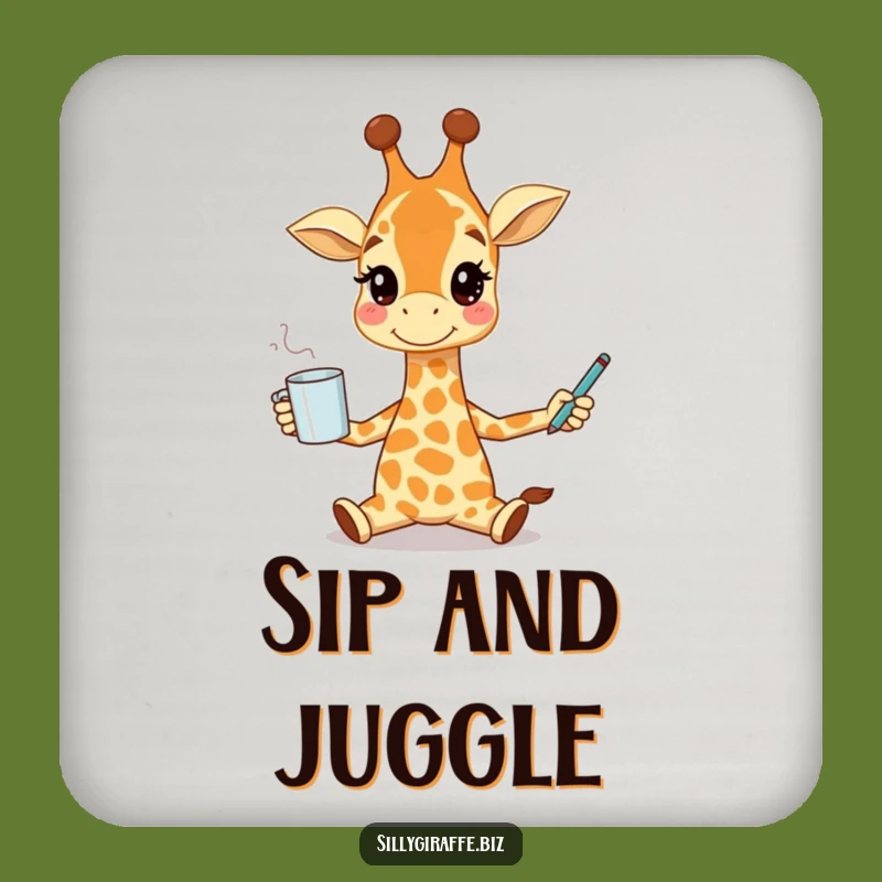 Funny Giraffe Juggling Coaster - Protect Surfaces with Humorous Style