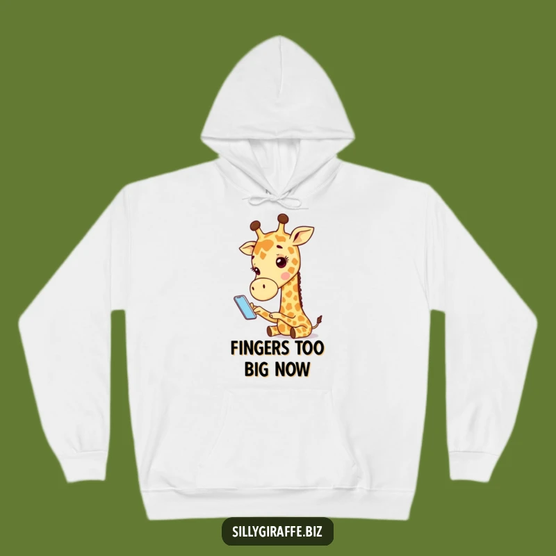 Funny Giraffe Phone Hoodie - Cozy & Humorous Gift for Tech-Challenged Friends