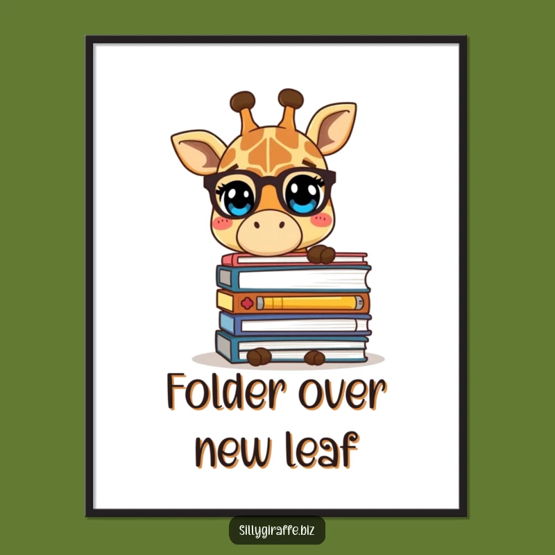 Free Printable Wall Art: Shy Giraffe, Cozy Office Decor Downloadable Gift