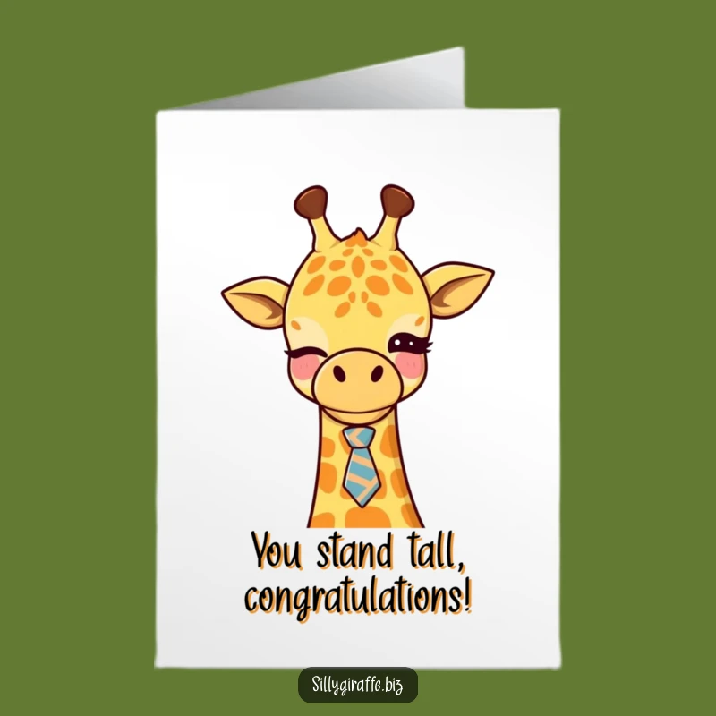 Free Printable Congrats Card: Funny Kawaii Giraffe Tie, Job Well Done Gift