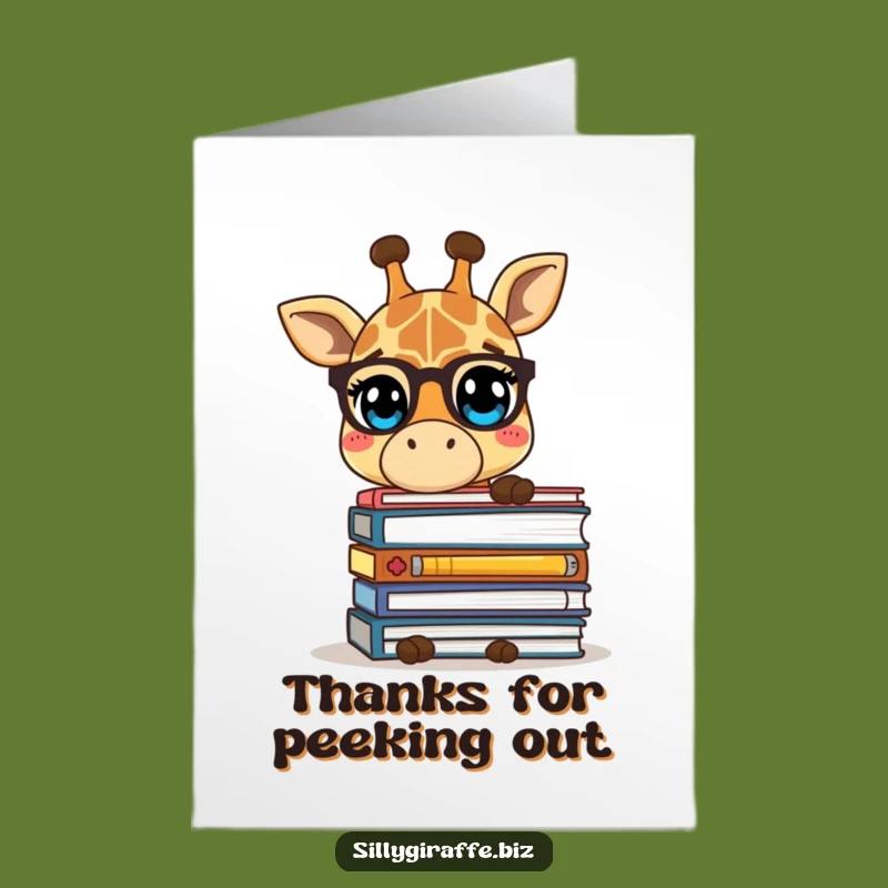 Free Printable Thank You Card: Shy Giraffe, Humble Thanks Downloadable Gift